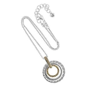 Brighton Rapture Rings Two Tone Circular Scroll Pendant Necklace